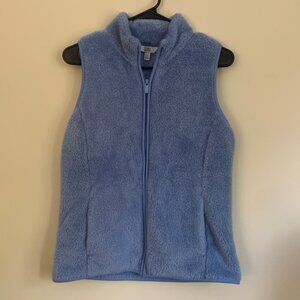 girls blue fuzzy vest size XS